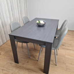 Kosy Koala Dining Table With 4 Chairs Dark Grey Table With 4 Grey Padded Chairs Kitching Dining Set Dining Room Dining Set For 4 - thumbnail 1