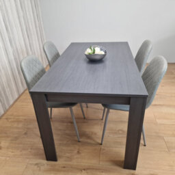 Kosy Koala Dining Table With 4 Chairs Dark Grey Table With 4 Grey Padded Chairs Kitching Dining Set Dining Room Dining Set For 4 - thumbnail 3