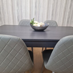 Kosy Koala Dining Table With 4 Chairs Dark Grey Table With 4 Grey Padded Chairs Kitching Dining Set Dining Room Dining Set For 4 - thumbnail 9