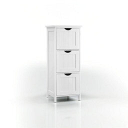 Modcraft 3-Drawer Floor Cabinet, Compact White Storage Unit For Bathroom And Bedroom - thumbnail 2
