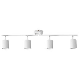 Beliani Four-Light Adjustable Spotlight Ceiling Lamp White Metal Industrial - Matt Finish - thumbnail 4