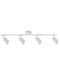 Beliani Four-Light Adjustable Spotlight Ceiling Lamp White Metal Industrial - Matt Finish - thumbnail 3