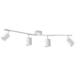Beliani Four-Light Adjustable Spotlight Ceiling Lamp White Metal Industrial - Matt Finish - thumbnail 6