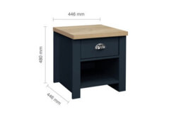 Birlea Highgate 1 Drawer Lamp Table Navy Blue & Oak - thumbnail 6