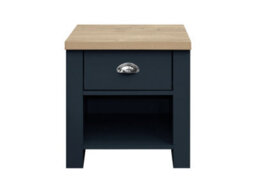 Birlea Highgate 1 Drawer Lamp Table Navy Blue & Oak - thumbnail 9