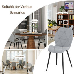Gainoom Dining Chair Set Of 2 Modern Kitchen Chair W/ Curved Seat-Grey - thumbnail 8