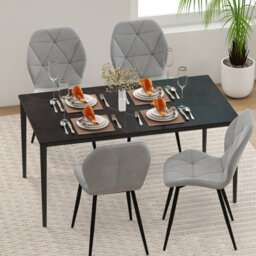 Gainoom Dining Chair Set Of 2 Modern Kitchen Chair W/ Curved Seat-Grey - thumbnail 4