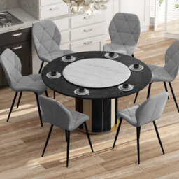 Gainoom Dining Chair Set Of 2 Modern Kitchen Chair W/ Curved Seat-Grey - thumbnail 5