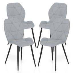 Gainoom Dining Chair Set Of 2 Modern Kitchen Chair W/ Curved Seat-Grey - thumbnail 2