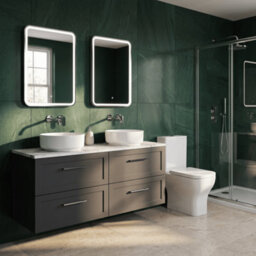 Balterley Stonnall Traditional Wall Hung 4 Drawer Vanity Unit With Laminate Worktop, 1200mm, Dark Grey - thumbnail 4
