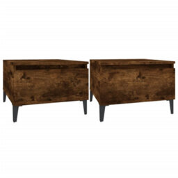 Berkfield Side Tables 2 Pcs Smoked Oak 50X46X35 Cm Engineered Wood - thumbnail 2