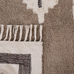 Beliani Beige Cotton Area Rug 140 X 200 Cm Tufted With Tassels - thumbnail 3