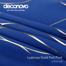 Deconovo Thermal Insulated Eyelet Blackout Curtains, Gold Wave Foil Printed Curtains, W66 X L72 Inch, Royal Blue, 1 Pair - thumbnail 8