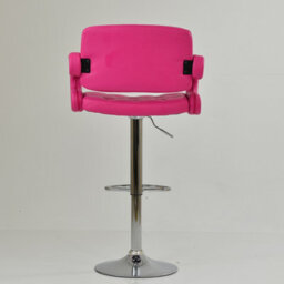 Lakeland Furniture Chase Hot Pink Faux Leather Chrome Gas Lift Base Bar Stool - thumbnail 6