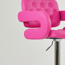 Lakeland Furniture Chase Hot Pink Faux Leather Chrome Gas Lift Base Bar Stool - thumbnail 8