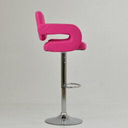Lakeland Furniture Chase Hot Pink Faux Leather Chrome Gas Lift Base Bar Stool - thumbnail 5