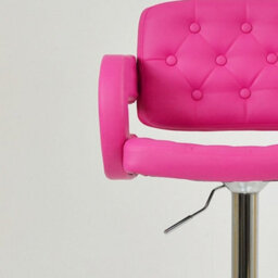 Lakeland Furniture Chase Hot Pink Faux Leather Chrome Gas Lift Base Bar Stool - thumbnail 7