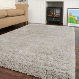 Loomed Super Soft Silver Shaggy Area Rug 60X110Cm - thumbnail 1