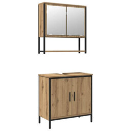 Walplus Bathroom Furniture Set With Storage 2 Pcs Brown 60 X 30 X 60 Cm - thumbnail 2