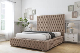 "Sloomy Ambassador Mink Plush Bed Frame With Mattress With 50""  Upholstered Headboard 4'6 Double" - thumbnail 2