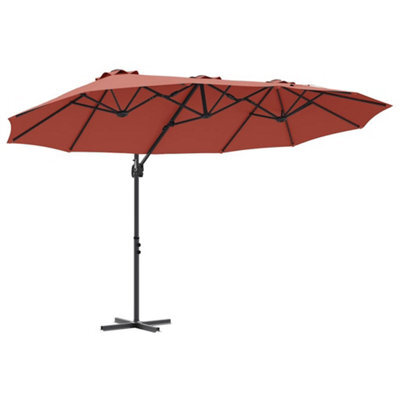 Berkfield Modern Garden Cantilever Parasol Terracotta Powder-Coated Steel - image 1