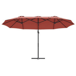 Berkfield Modern Garden Cantilever Parasol Terracotta Powder-Coated Steel - thumbnail 5