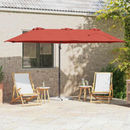 Berkfield Modern Garden Cantilever Parasol Terracotta Powder-Coated Steel - thumbnail 2