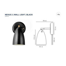 Nordlux Nexus Metal Wall Light  Black,plug In Or Mains - thumbnail 3