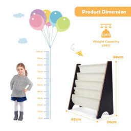 Costway 4 Tier Kids Bookshelf Magazine Rack Baby Book Storage Display Organizer Holder - thumbnail 2