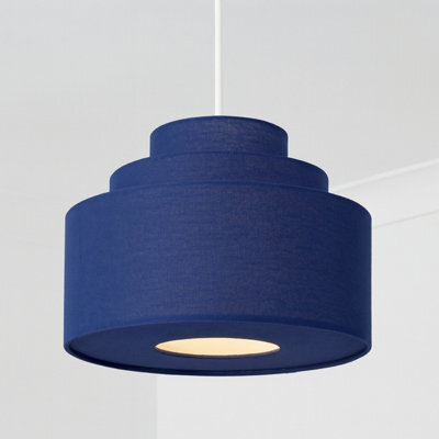 CGC Lighting Cgc Selina Tiered Layered Lampshade Navy Fabric - image 1