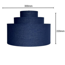 CGC Lighting Cgc Selina Tiered Layered Lampshade Navy Fabric - thumbnail 6