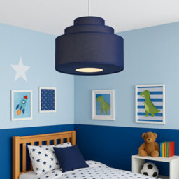 CGC Lighting Cgc Selina Tiered Layered Lampshade Navy Fabric - thumbnail 2