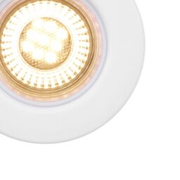 GoodHome Drexler Matt White Fixed Led Fire-Rated Warm White Downlight Ip65, Pack Of 10 - thumbnail 4
