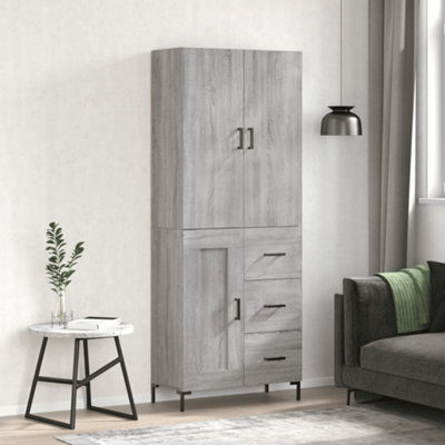 Berkfield Highboard Grey Sonoma 69.5X34X180 Cm Engineered Wood - image 1