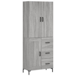 Berkfield Highboard Grey Sonoma 69.5X34X180 Cm Engineered Wood - thumbnail 2