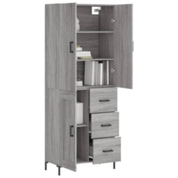 Berkfield Highboard Grey Sonoma 69.5X34X180 Cm Engineered Wood - thumbnail 3