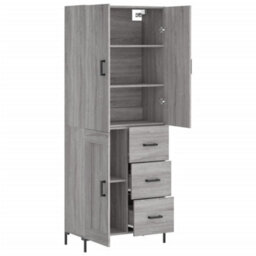 Berkfield Highboard Grey Sonoma 69.5X34X180 Cm Engineered Wood - thumbnail 4