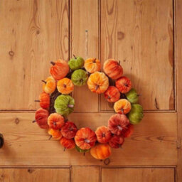 Mini Velvet Pumpkin Autumn Wreath
