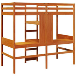 Berkfield Loft Bed Frame Without Mattress Wax Brown 75X190Cm Solid Wood Pine - thumbnail 7