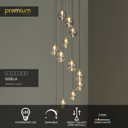 Lucide Premium Gisela Pendant Light Diameter 61Cm Led Dim. 2700K - Transparent - thumbnail 2