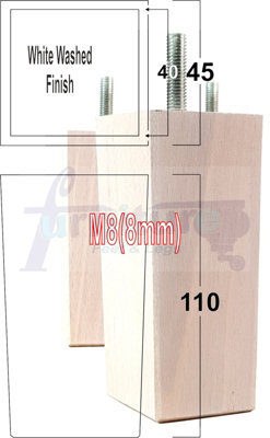 L&F 4X Replacement Furniture Legs Solid Wood 110mm High Sofas Chairs Settee Cabinets Legs M8 Tsp2055 - image 1