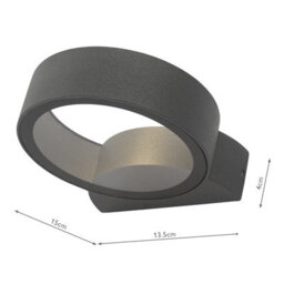 DAR Reon Outdoor Wall Light Matt Grey Glass Ip65 Led - thumbnail 5