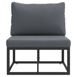 Berkfield Outdoor Furniture With Cushion With Pillow Black Aluminium - thumbnail 6