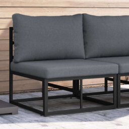 Berkfield Outdoor Furniture With Cushion With Pillow Black Aluminium