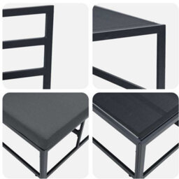 Berkfield Outdoor Furniture With Cushion With Pillow Black Aluminium - thumbnail 9