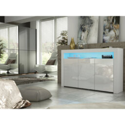 Tv Unit 155Cm Sideboard Cabinet Cupboard Tv Stand Living Room High Gloss Doors - White - thumbnail 4