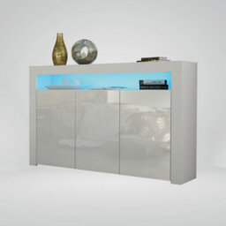 Tv Unit 155Cm Sideboard Cabinet Cupboard Tv Stand Living Room High Gloss Doors - White - thumbnail 3