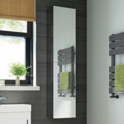 Ibathuk Bergen Wall Mounted Tall Stainless Steel Bathroom Mirror Cabinet With Double Door And 5 Shelves In Silver, 1300 X 300mm - thumbnail 2