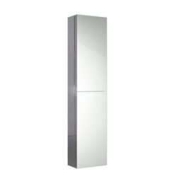Ibathuk Bergen Wall Mounted Tall Stainless Steel Bathroom Mirror Cabinet With Double Door And 5 Shelves In Silver, 1300 X 300mm - thumbnail 1