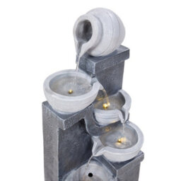 Living And Home Elegant Solar-Powered Tiered Water Fountain With Faux Clay Pot Design For Outdoor Garden Decor 73Cm(H) - thumbnail 5